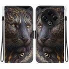 For Tecno Spark 30 4G Crystal Texture Colored Drawing Leather Phone Case(Black Gold Lion) - 1