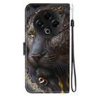For Tecno Spark 30 4G Crystal Texture Colored Drawing Leather Phone Case(Black Gold Lion) - 3