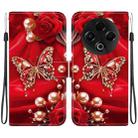 For Tecno Spark 30 4G Crystal Texture Colored Drawing Leather Phone Case(Pearl Butterfly Rose) - 1