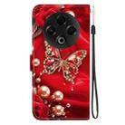 For Tecno Spark 30 4G Crystal Texture Colored Drawing Leather Phone Case(Pearl Butterfly Rose) - 3