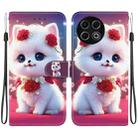 For Tecno Spark 30 Pro Crystal Texture Colored Drawing Leather Phone Case(Rose Cat) - 1