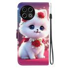 For Tecno Spark 30 Pro Crystal Texture Colored Drawing Leather Phone Case(Rose Cat) - 3