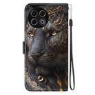 For Tecno Spark 30 Pro Crystal Texture Colored Drawing Leather Phone Case(Black Gold Lion) - 3