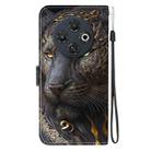 For Tecno Spark 30C 4G Crystal Texture Colored Drawing Leather Phone Case(Black Gold Lion) - 3