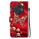 For Tecno Spark 30C 4G Crystal Texture Colored Drawing Leather Phone Case(Pearl Butterfly Rose) - 3