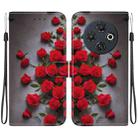 For Tecno Spark 30C 4G Crystal Texture Colored Drawing Leather Phone Case(Red Roses) - 1