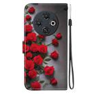 For Tecno Spark 30C 4G Crystal Texture Colored Drawing Leather Phone Case(Red Roses) - 3