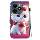 For Tecno Spark Go 2024 / Spark 20 / Spark 20C Crystal Texture Colored Drawing Leather Phone Case(Rose Cat) - 3