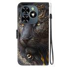 For Tecno Spark Go 2024 / Spark 20 / Spark 20C Crystal Texture Colored Drawing Leather Phone Case(Black Gold Lion) - 3