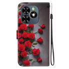 For Tecno Spark Go 2024 / Spark 20 / Spark 20C Crystal Texture Colored Drawing Leather Phone Case(Red Roses) - 3