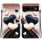 For Google Pixel 7 Crystal Texture Colored Drawing Leather Phone Case(Love Heart) - 1