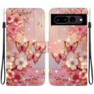 For Google Pixel 7 Crystal Texture Colored Drawing Leather Phone Case(Lantern Butterflies) - 1