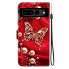 For Google Pixel 7 Crystal Texture Colored Drawing Leather Phone Case(Pearl Butterfly Rose) - 3