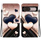 For Google Pixel 7 Pro Crystal Texture Colored Drawing Leather Phone Case(Love Heart) - 1