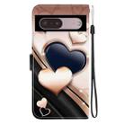 For Google Pixel 7 Pro Crystal Texture Colored Drawing Leather Phone Case(Love Heart) - 3