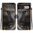 For Google Pixel 7 Pro Crystal Texture Colored Drawing Leather Phone Case(Black Gold Lion) - 1
