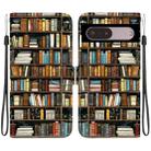 For Google Pixel 7 Pro Crystal Texture Colored Drawing Leather Phone Case(Bookshelf) - 1