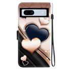 For Google Pixel 7a Crystal Texture Colored Drawing Leather Phone Case(Love Heart) - 3