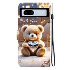 For Google Pixel 7a Crystal Texture Colored Drawing Leather Phone Case(Diamond Bear) - 3