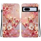 For Google Pixel 7a Crystal Texture Colored Drawing Leather Phone Case(Lantern Butterflies) - 1