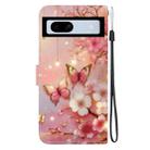 For Google Pixel 7a Crystal Texture Colored Drawing Leather Phone Case(Lantern Butterflies) - 3