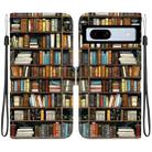 For Google Pixel 7a Crystal Texture Colored Drawing Leather Phone Case(Bookshelf) - 1