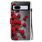 For Google Pixel 7a Crystal Texture Colored Drawing Leather Phone Case(Red Roses) - 3