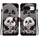For Google Pixel 8 Crystal Texture Colored Drawing Leather Phone Case(Milk Tea Bear) - 1