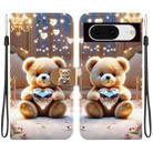 For Google Pixel 8 Crystal Texture Colored Drawing Leather Phone Case(Diamond Bear) - 1