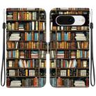 For Google Pixel 8 Crystal Texture Colored Drawing Leather Phone Case(Bookshelf) - 1