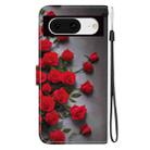 For Google Pixel 8 Crystal Texture Colored Drawing Leather Phone Case(Red Roses) - 3