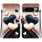 For Google Pixel 8 Pro Crystal Texture Colored Drawing Leather Phone Case(Love Heart) - 1