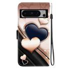 For Google Pixel 8 Pro Crystal Texture Colored Drawing Leather Phone Case(Love Heart) - 3