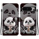 For Google Pixel 8 Pro Crystal Texture Colored Drawing Leather Phone Case(Milk Tea Bear) - 1