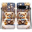 For Google Pixel 8 Pro Crystal Texture Colored Drawing Leather Phone Case(Diamond Bear) - 1