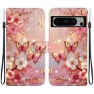 For Google Pixel 8 Pro Crystal Texture Colored Drawing Leather Phone Case(Lantern Butterflies) - 1