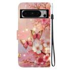For Google Pixel 8 Pro Crystal Texture Colored Drawing Leather Phone Case(Lantern Butterflies) - 3