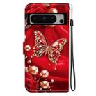For Google Pixel 8 Pro Crystal Texture Colored Drawing Leather Phone Case(Pearl Butterfly Rose) - 3