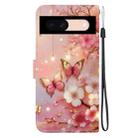 For Google Pixel 8a Crystal Texture Colored Drawing Leather Phone Case(Lantern Butterflies) - 3