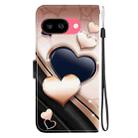 For Google Pixel 9a Crystal Texture Colored Drawing Leather Phone Case(Love Heart) - 3