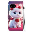For Google Pixel 9a Crystal Texture Colored Drawing Leather Phone Case(Rose Cat) - 3