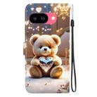 For Google Pixel 9a Crystal Texture Colored Drawing Leather Phone Case(Diamond Bear) - 3