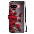 For Google Pixel 9a Crystal Texture Colored Drawing Leather Phone Case(Red Roses) - 3