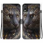 For Nokia C21 Plus Crystal Texture Colored Drawing Leather Phone Case(Black Gold Lion) - 1
