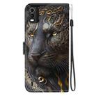 For Nokia C21 Plus Crystal Texture Colored Drawing Leather Phone Case(Black Gold Lion) - 3