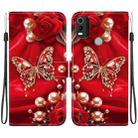 For Nokia C21 Plus Crystal Texture Colored Drawing Leather Phone Case(Pearl Butterfly Rose) - 1