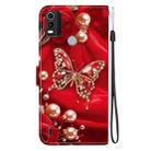 For Nokia C21 Plus Crystal Texture Colored Drawing Leather Phone Case(Pearl Butterfly Rose) - 3