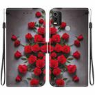 For Nokia C21 Plus Crystal Texture Colored Drawing Leather Phone Case(Red Roses) - 1