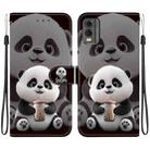 For Nokia C32 Crystal Texture Colored Drawing Leather Phone Case(Milk Tea Bear) - 1