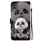 For Nokia C32 Crystal Texture Colored Drawing Leather Phone Case(Milk Tea Bear) - 3
